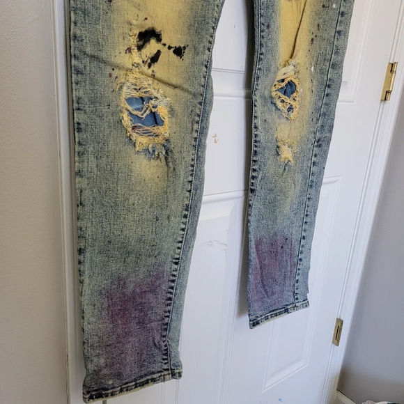 NWT PREME Mens Distressed Destroyed Denim Jeans Streetwear 38 / 34 - Picture 3 of 13